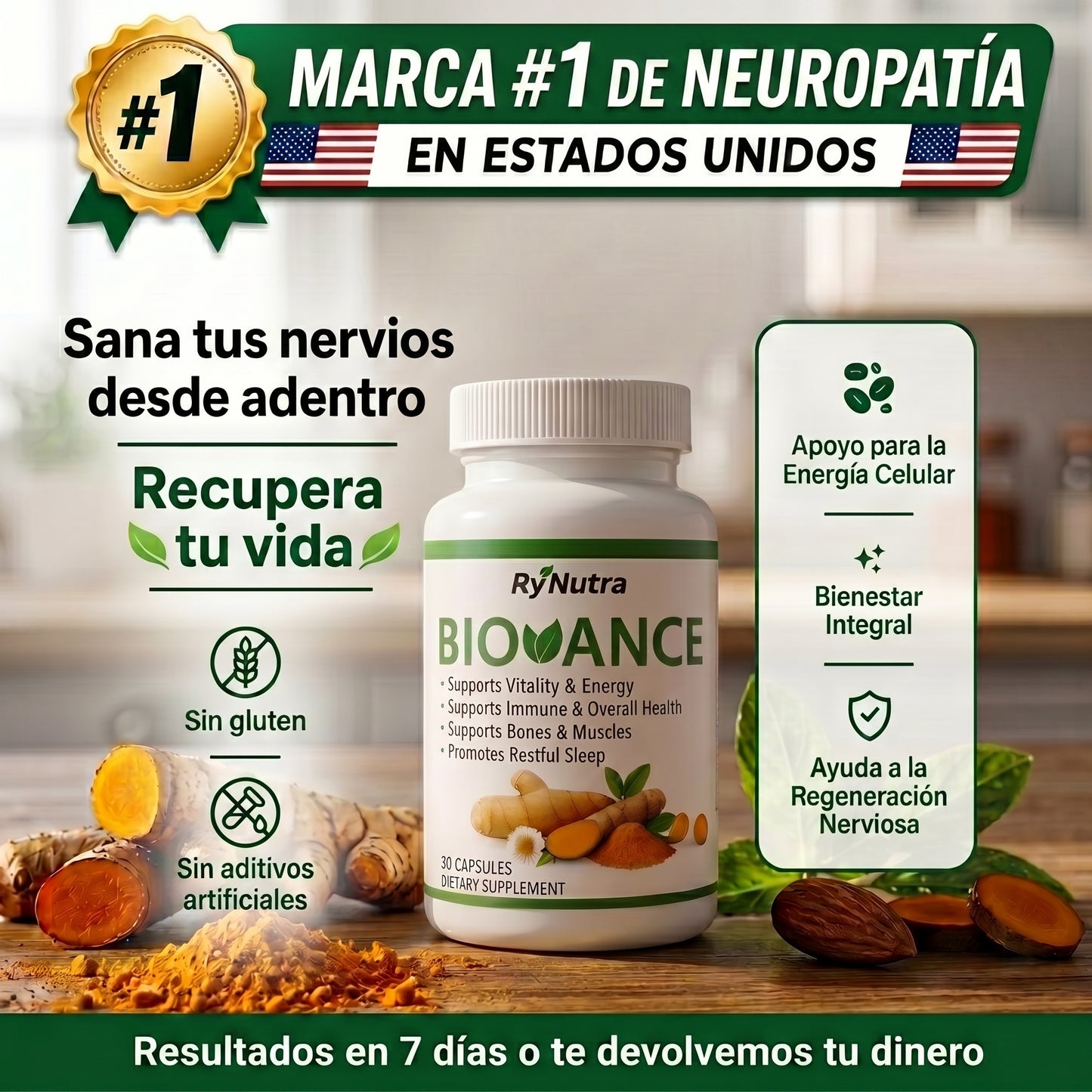 BIOVANCE – Fórmula 6 en 1 para Nervios y Neuropatía | 30 Cápsulas