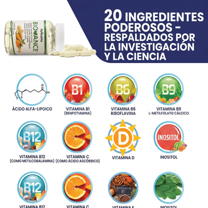 BIOVANCE – Fórmula 6 en 1 para Nervios y Neuropatía | 30 Cápsulas